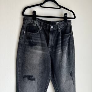 BLANKNYC Dark Wash Rivington Distressed High Rise Tapered Black Jeans Sz 31